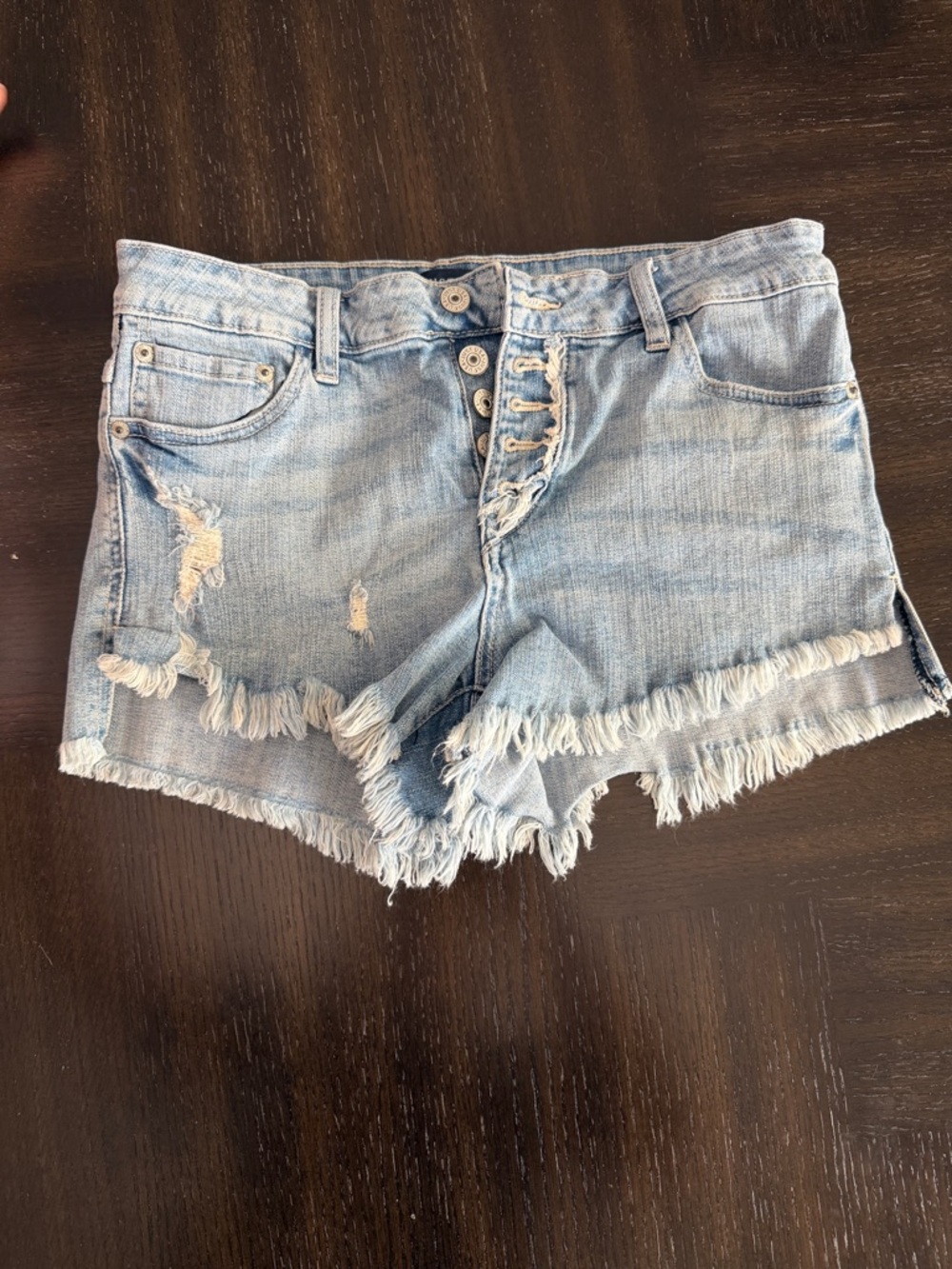 Just USA Light Blue Distressed Denim Cutoff Shorts